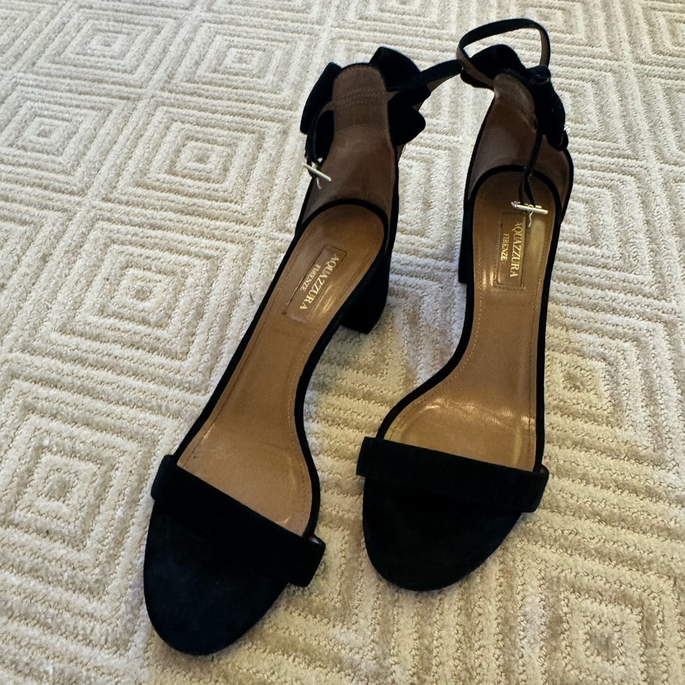 Aquazzura Black Suede Heels